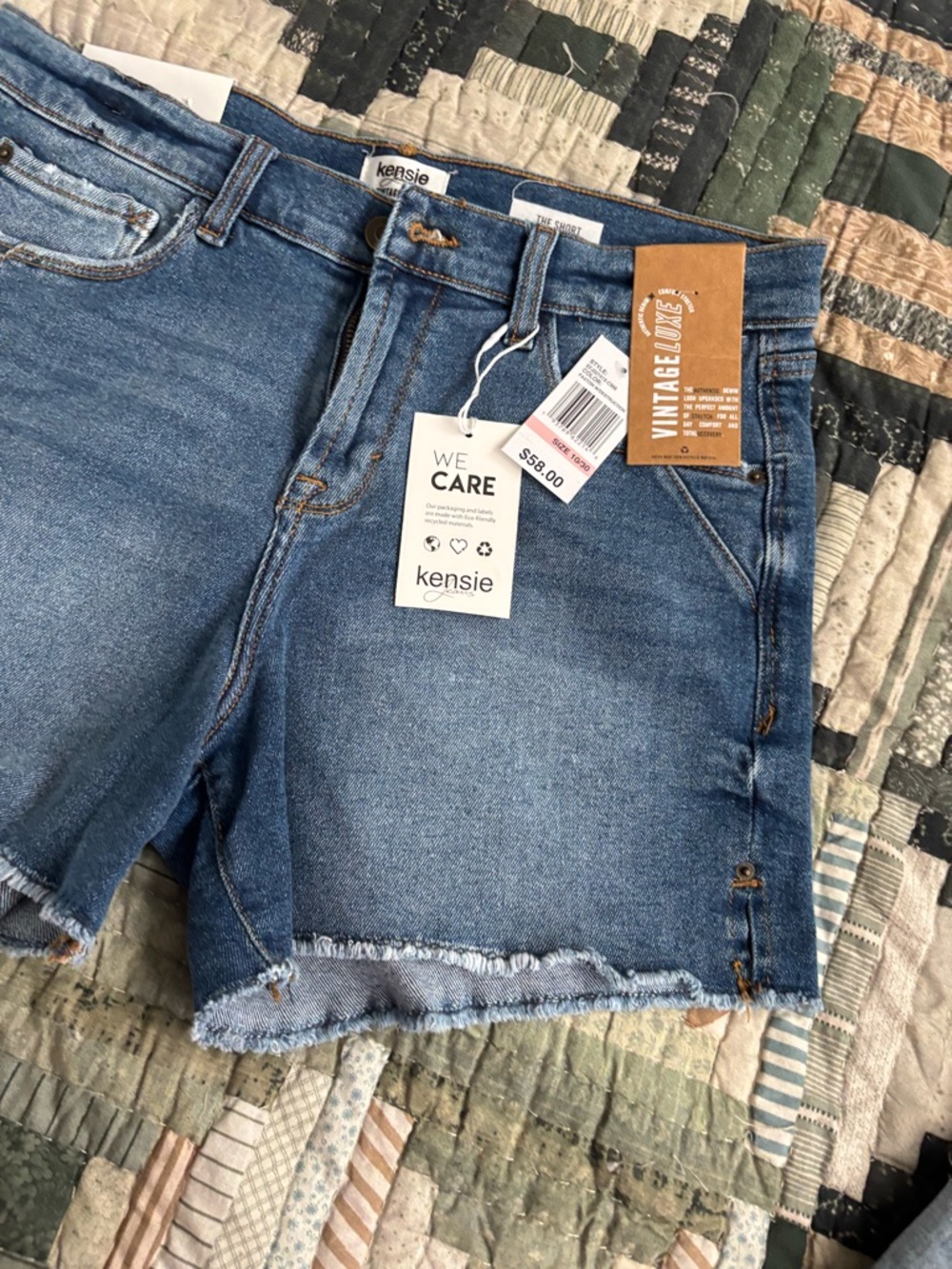 Kensie Blue Distressed Denim Cutoff Shorts Color: Paxton w/Destruction 10/30 NWT